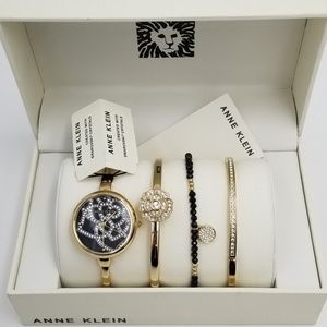 Anne Klein Gold-Tone Bangle Watch and Bracelet Set